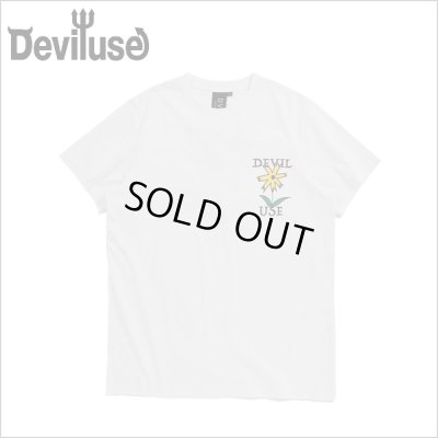 画像1: Deviluse デビルユース Prickly Flower Tシャツ WHITE