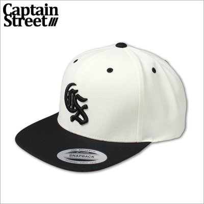 画像1: CAPTAIN STREET Classic CS スナップバックキャップ BLACK/WHITE キャプテンストリート