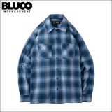 【送料無料】BLUCO ブルコ OMBRE CHECK FLANNEL SHIRTS BLUE