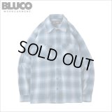 【送料無料】BLUCO ブルコ OMBRE CHECK FLANNEL SHIRTS BLUE