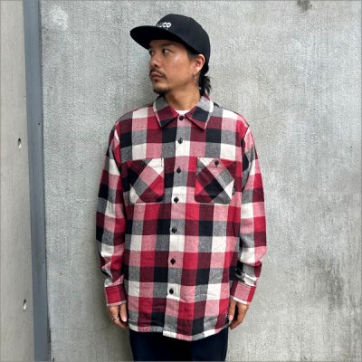 画像2: 【送料無料】BLUCO ブルコ BUFFALO CHECK FLANNEL SHIRTS RED