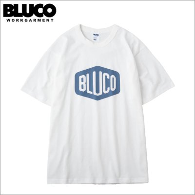 画像1: BLUCO ブルコ PRINT TEE -Hex- WHITE-SLATE BLUE