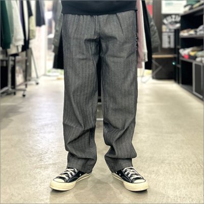 画像2: 【送料無料】COOKMAN クックマン Semiwide Chef パンツ Herringbone DENIM LIGHT BLACK