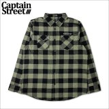 【送料無料】CAPTAIN STREET CAPTAINST CHECK L/S シャツ OLIVE キャプテンストリート