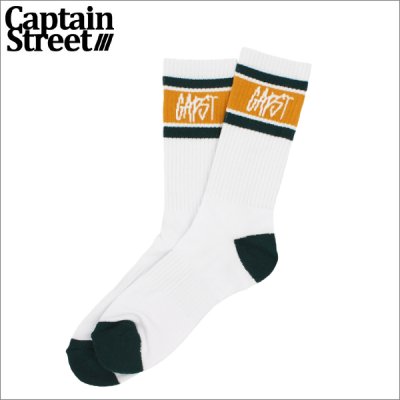 画像1: CAPTAIN STREET CAPST Logo SOCKS WHITE キャプテンストリート