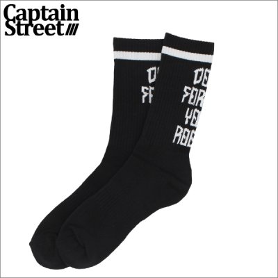 画像1: CAPTAIN STREET DFYR SOCKS BLACK キャプテンストリート