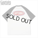 CAPTAIN STREET Oval Logo ラグランTシャツ BLACK/WHITE キャプテンストリート