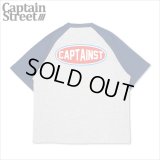 CAPTAIN STREET Oval Logo ラグランTシャツ BLUE/ASH キャプテンストリート