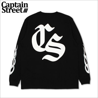 画像1: CAPTAIN STREET Old CS L/S Tシャツ BLACK キャプテンストリート