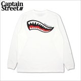 CAPTAIN STREET Shark Mouth L/S Tシャツ WHITE キャプテンストリート