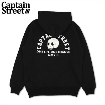 画像1: 【送料無料】CAPTAIN STREET Skull Head P/Oパーカー BLACK キャプテンストリート