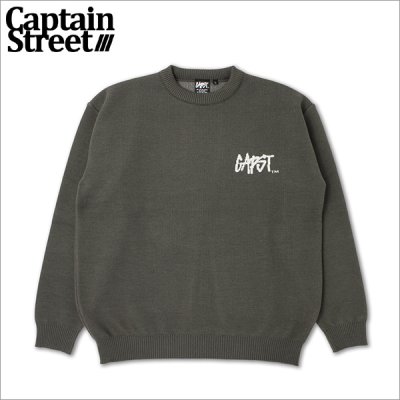 画像1: 【送料無料】CAPTAIN STREET CAPST Logo Knit C.GRAY キャプテンストリート