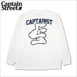 CAPTAIN STREET Hand Sign L/S Tシャツ WHITE キャプテンストリート