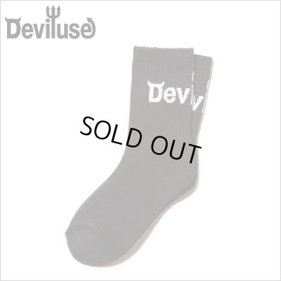 画像1: Deviluse デビルユース Logo Socks BLACK