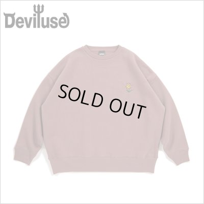 画像1: 【20％OFF】【送料無料】Deviluse デビルユース Prickly Flower クルーネックスウェット BURGUNDY