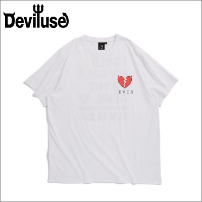 画像1: Deviluse デビルユース Heartaches Tシャツ WHITE