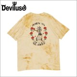 Deviluse デビルユース Born to Be Free Tシャツ YELLOW TIEDYE