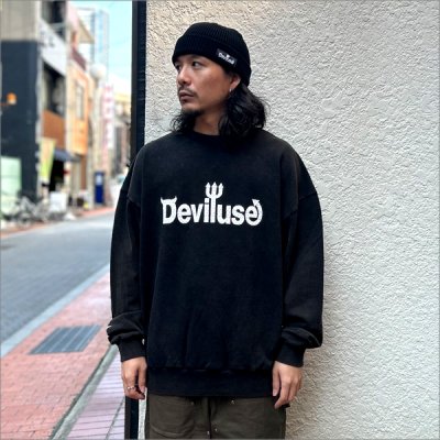 画像3: 【送料無料】Deviluse デビルユース Logo クルーネックスウェット BLACK