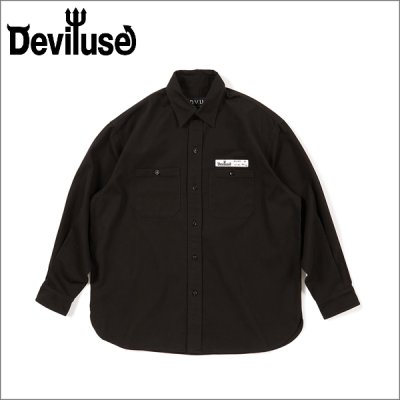 画像1: 【送料無料】Deviluse デビルユース Work L/Sシャツ BLACK