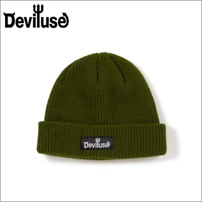 画像1: Deviluse デビルユース Logo ビーニー OLIVE