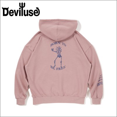 画像1: 【送料無料】Deviluse デビルユース Bone to be free P/Oパーカー PURPLE