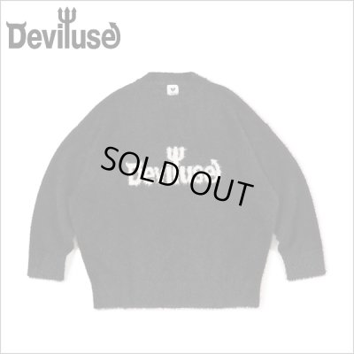 画像1: 【送料無料】Deviluse デビルユース Mohair Logo Knit BLACK