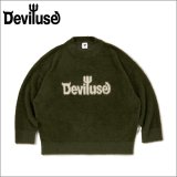 【送料無料】Deviluse デビルユース Mohair Logo Knit OLIVE