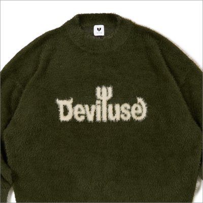 画像3: 【送料無料】Deviluse デビルユース Mohair Logo Knit OLIVE