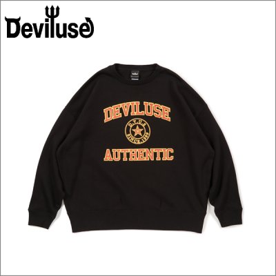 画像1: 【送料無料】Deviluse デビルユース Authentic クルーネックスウェット BLACK