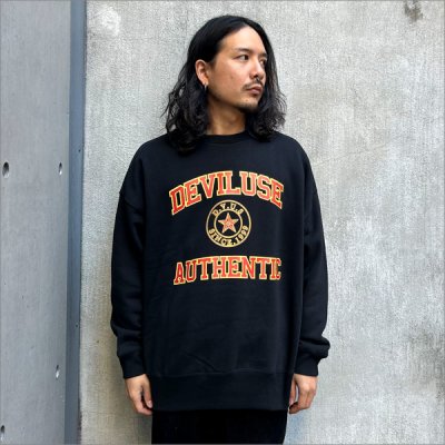 画像2: 【送料無料】Deviluse デビルユース Authentic クルーネックスウェット BLACK