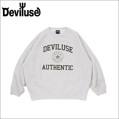 画像1: 【送料無料】Deviluse デビルユース Authentic クルーネックスウェット ASH