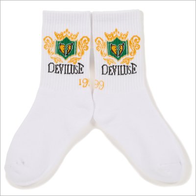 画像2: Deviluse デビルユース Emblem Socks WHITE