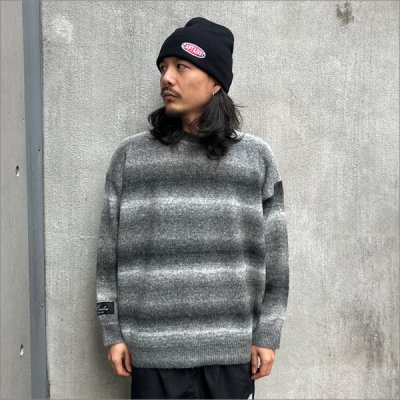 画像3: 【送料無料】Deviluse デビルユース Border Knit Crewneck BLACK