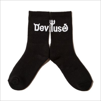 画像2: Deviluse デビルユース Logo Socks BLACK