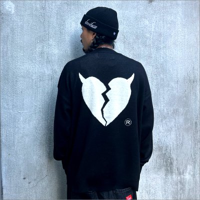 画像3: 【送料無料】Deviluse デビルユース Heartaches Knit Crewneck BLACK