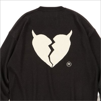 画像4: 【送料無料】Deviluse デビルユース Heartaches Knit Crewneck BLACK