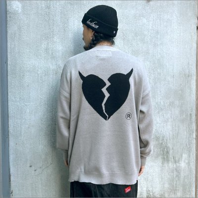 画像3: 【送料無料】Deviluse デビルユース Heartaches Knit Crewneck OATMEAL