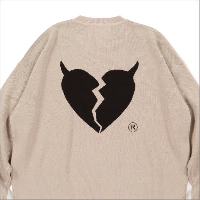 画像4: 【送料無料】Deviluse デビルユース Heartaches Knit Crewneck OATMEAL