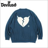 【送料無料】Deviluse デビルユース Heartaches Knit Crewneck NAVY