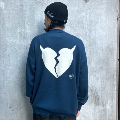 画像3: 【送料無料】Deviluse デビルユース Heartaches Knit Crewneck NAVY