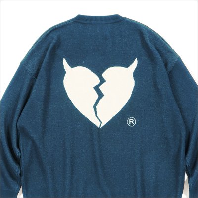 画像4: 【送料無料】Deviluse デビルユース Heartaches Knit Crewneck NAVY