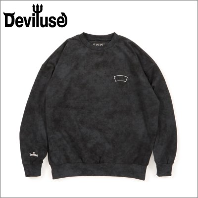 画像1: 【送料無料】Deviluse デビルユース Blank Logo クルーネックスウェット BLACK