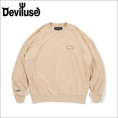 画像1: 【送料無料】Deviluse デビルユース Blank Logo クルーネックスウェット SAND