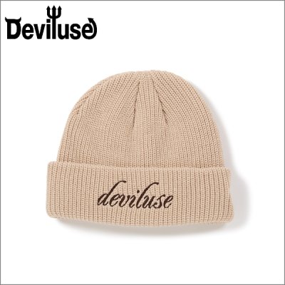 画像1: Deviluse デビルユース Script ビーニー KHAKI