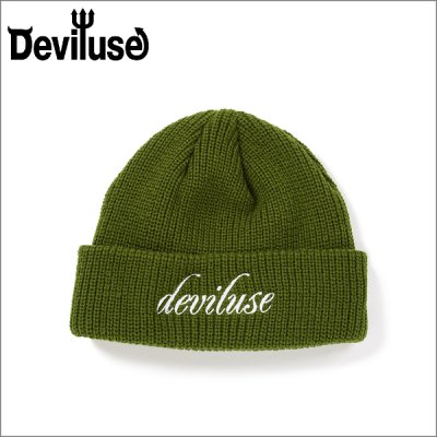 画像1: Deviluse デビルユース Script ビーニー OLIVE