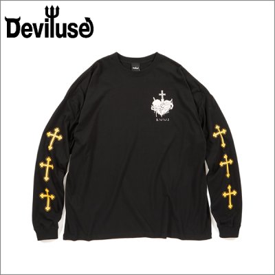 画像1: Deviluse デビルユース Sacred Heart L/S Tシャツ BLACK