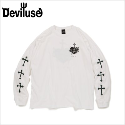 画像1: Deviluse デビルユース Sacred Heart L/S Tシャツ WHITE