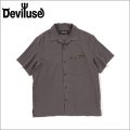 【送料無料】Deviluse デビルユース Leopard Open Collar S/Sシャツ SILVER