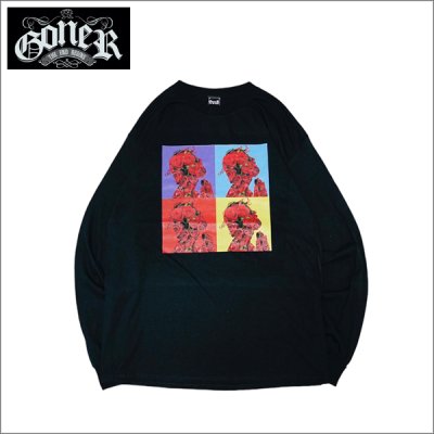 画像1: GoneR ゴナー Rose Jesus L/S Tシャツ BLACK 