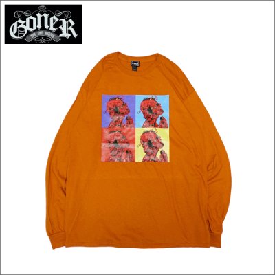 画像1: GoneR ゴナー Rose Jesus L/S Tシャツ TEXAS ORANGE